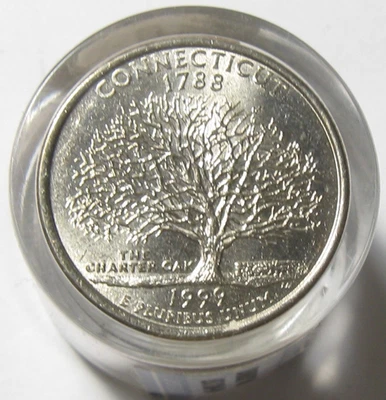 1999 Connecticut Roll of 12 Uncirculated State Quarters Danbury Mint - #11309-51 - Image 1 of 2