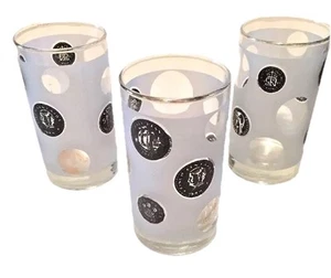 Juego de 3 vasos Highball vintage Libbey esmerilados moneda antigua 12 oz. 5" de alto - Imagen 1 de 8
