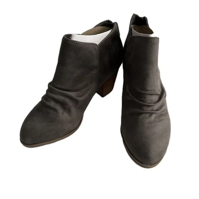 Nuevo como nuevo* Botín Report Clarice Gris Pizarra Tacón Apilado Imitación Cuero 7W Foto 1 de 4