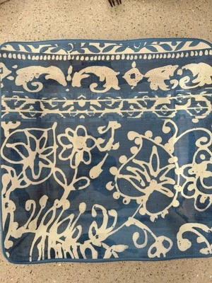 11” Melamine 4 Sq Dinner Plates. Artisan De Luxe Home. Blue Abstract. See Note - Image 1 of 4