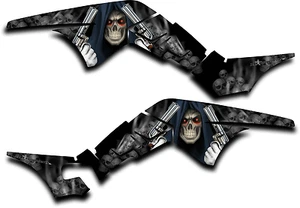 HONDA TRX250R GRAPHICS DECAL KIT GRIM REAPER REVENGE TRX 250 R STICKER BLACK - Bild 1 von 1