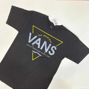 Camiseta triangular para hombre Vans manga corta con logotipo frontal de algodón talla pequeña negra - Imagen 1 de 5