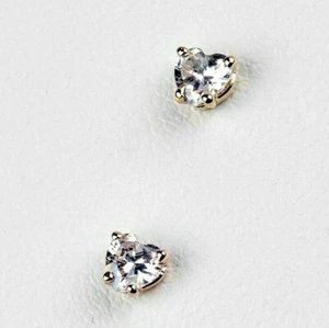14K Solid Gold Heart Prong Piercing, Body Jewelry 25g Threadless pin - Picture 1 of 1