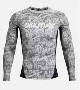 Under armour UA ALTER EGO LS Camicia Uomo Grande Grigio Graffiti SHOWTIME Compressione - Foto 1 di 11