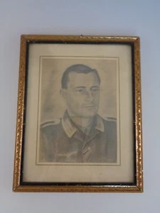 Zeichnung Radierung Soldatenportrait Deutsche Wehrmacht 1943 (8295) - Bild 1 von 7