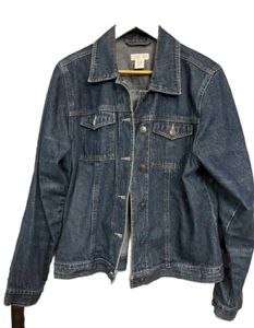 Cherokee Button Up Casual Long Sleeve Jean Jacket Womens Size Large L Blue - Picture 1 of 9