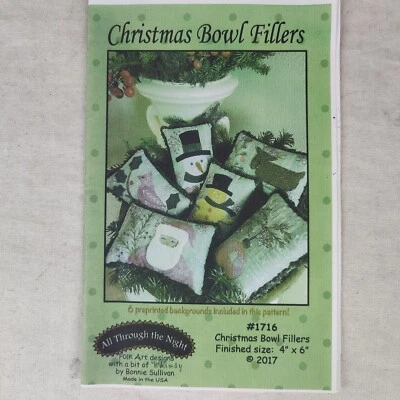 Christmas Bowl Fillers Holiday Festive Quilt Templates 4" x 6" Pillow Patterns - Image 1 of 4