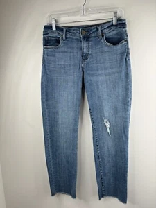 Kut From The Kloth Damenjeans Größe 8 kurz gerades Bein roher Saum abgenutzt - Bild 1 von 12