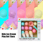 17Pcs Kids Ice Cream Play Set Pretend Play Cones Scoops Food Children Gifts Toy