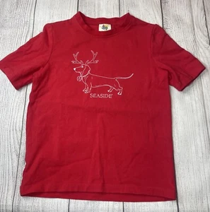 Seaside Kids Size Youth Small (6) Short Sleeve T-shirt 30A Florida Christmas Dog - Picture 1 of 12