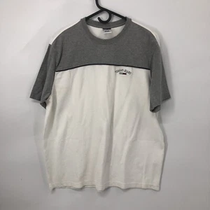 Tommy Hilfiger Jeans VTG Crew Neck Short Sleeve Shirt Logo White Gray Size L - Picture 1 of 8