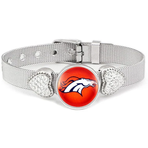 Orange Denver Broncos Women's Adjustable Silver Bracelet Jewelry Gift D26 Cover