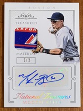 Mookie BETTS🔥2015 National Treasures Majestic Uni Label Patch AUTO #69 2/2 NM📈