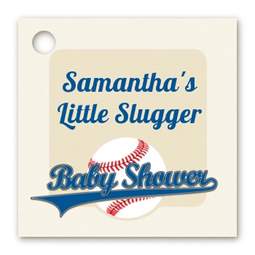 Little Slugger - Etiquetas Favor Cartulina Baby Shower Personalizadas - Juego de 20 Foto 1 de 1