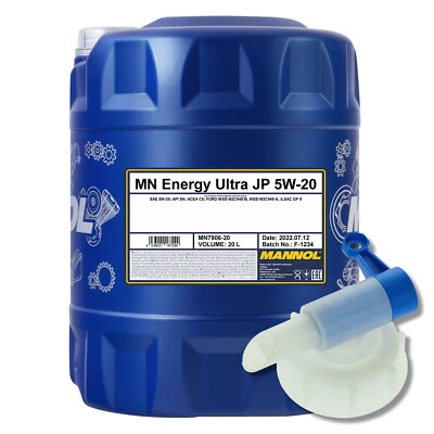 Olio motore MANNOL Energy Ultra JP 5W-20 ILSAC GF5, 20 litri con rubinetto di scarico