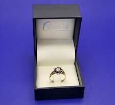 Ladies 18K Yellow Gold Ring 8 Sapphire's & 1 Diamond Size 7