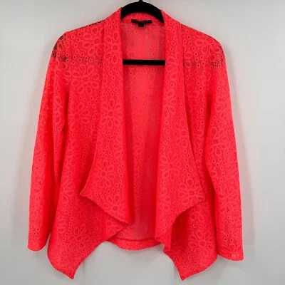 Cárdigan Alberto Makali Mujer Pequeño Rosa Ojales Manga Larga Frente Abierto Exterior Foto 1 de 4