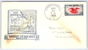 May 15th 1938 National Air Mail Week Cover Washington DC AC5 - Picture 1 of 2