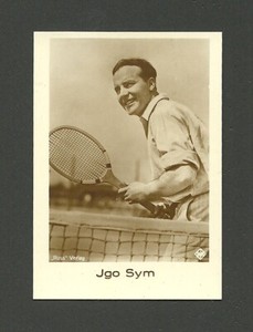 Igo Sym Playing Tennis Vintage 1930s German Jasmatzi Cigarette Card #443