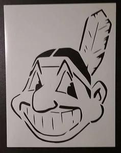 Cleveland Indians Chief Wahoo 8,5"" x 11"" Schablone SCHNELLER KOSTENLOSER VERSAND - Bild 1 von 1
