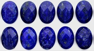 ONE Rich Blue 18,5 mm x 13,5 mm scacchiera ovale sfaccettata gemma cabochon lapislazzolino naturale - Foto 1 di 1
