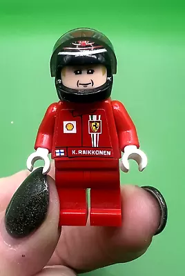 Lego F1 Ferrari K. Raikkonen Racers minifigure 8168 Formula One car race driver - Image 1 of 4