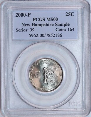 2000-P PCGS Sample Slab MS00 - New Hampshire Quarter - Sample Slab - Image 1 of 2