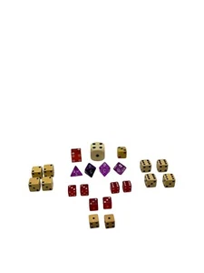 Vintage Gaming Dice Lot Of 24 Some Pairs Some Not - Picture 1 of 5