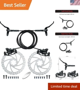 Complete Hydraulic Brake Kit with Stainless Steel Rotor - Ideal for MTB/Ebike - Picture 1 of 10