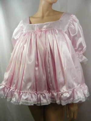 Vestido sissy ADULTO bebé ROSA SATINADO ENCAJE TALLAS GRANDES DISPONIBLES Foto 1 de 4