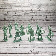 Lot of 10 Marx 1965 Green VIKINGS Vintage Playset Figures 5 Different Poses 