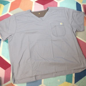 Carhartt Scrub Top Mens 3XL Gray Nursing Medical Doctor Ripstop Nurse - Picture 1 of 4