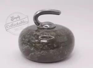 Green Granite Curling Stone Paperweight/Ornament - Picture 1 of 8