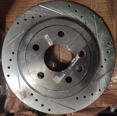 ONE RIGHT  ONLY Disc Brake Rotor-Cross-Drilled Slotted Power Stop - Image 1 of 2
