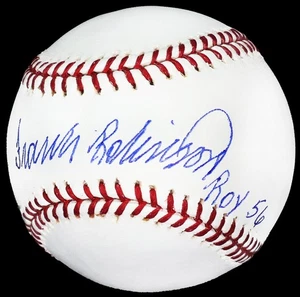 Frank Robinson Firmado "ROY 56" OML Selig Béisbol Baltimore Orioles Steiner - Imagen 1 de 2