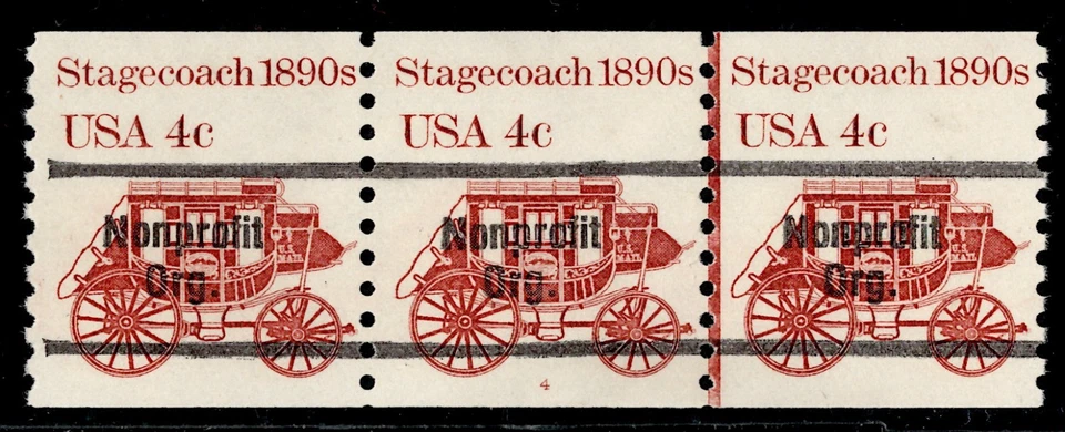 U.S. #1898Ab Stagecoach 4c (1982) MNH PNC3 and joint line P#4 - Image 1 of 1