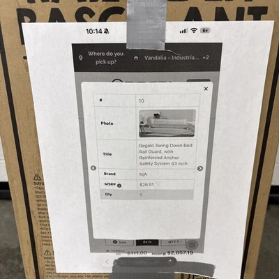  Protector de riel de cama oscilante hacia abajo, con sistema de seguridad de anclaje reforzado 43 pulgadas Foto 1 de 2