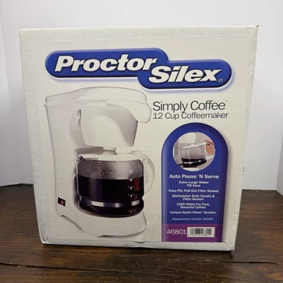 Cafetera Proctor Silex Simply 12 tazas blanca modelo #46801 con pausa automática nueva de stock Foto 1 de 4