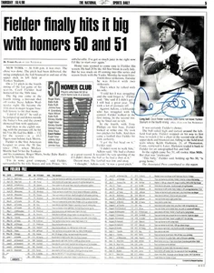 Cecil Fielder Autographed Newspaper Article Sports Daily 1990 Tigers JSA AH03473 - Picture 1 of 4
