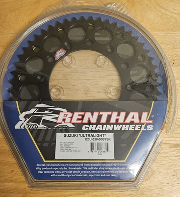 Rueda dentada trasera Renthal Suzuki Ultra Light 123U-520-50-GYBK 50T negra Foto 1 de 4