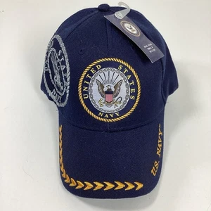 US Navy Hat Ball Cap One Size NWT New With Tags United States Blue Gold Silver - Picture 1 of 6
