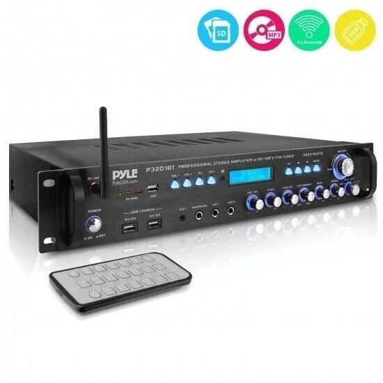 Pyle Multi Channel Bluetooth Preamplifier Receiver, Pro Audio, 3000 Watt P3201BT - Image 1 of 4