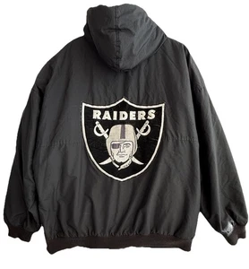 Vintage Oakland LA Las Vegas Raiders 90s Starter Football Puffer Jacket Coat XL - Picture 1 of 10