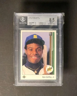 Ken Griffey Jr 1989 Upper Deck Rookie Card Beckett BGS 8.5 NM-MT - Image 1 of 2