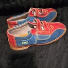 BSI Youth Unisex Bowling Shoes Blue/Red Leather Sole Rental US Size 3