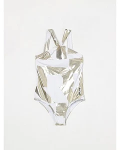 Dkny Metallic Logo OnePiece Swimsuit Kids Gold Swimwear - Picture 1 of 2
