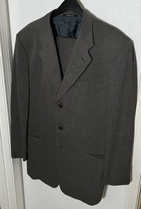 Costume homme vintage années 90 Armani Collezioni laine texturée soie 2 pièces US 44L (34x32) - Photo 1/17