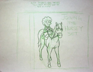 Simpsons 1990s Series Production Hand-Drawn Model Cel Layout - LISA - Picture 1 of 2