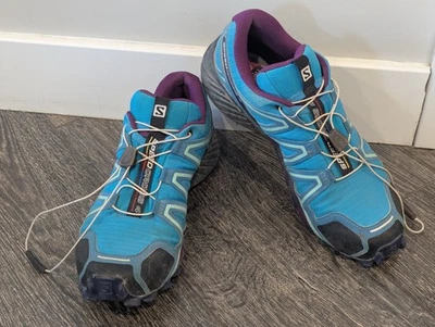 Women’s Size 9 - Salomon Speedcross 4 Trail Hiking Shoes Blue Ortholite - Image 1 of 4