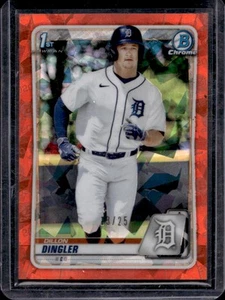 2020 Bowman Draft Sapphire Dillon Dingler Chrome Refractor Orange 1st #13/25 - Picture 1 of 2
